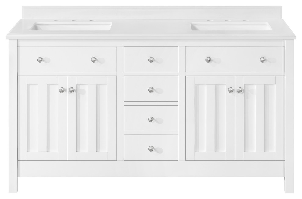 Newcastle Single Vanity, 60" Transitional Bathroom Vanities And