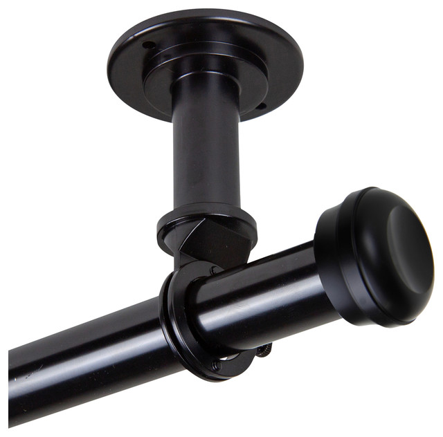 Cillo Ceiling 1" Curtain Rod/Room Divider 28-48", Black ...