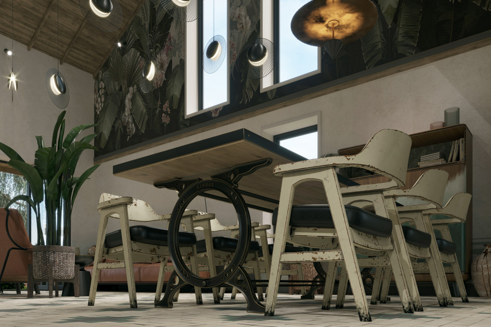 Загородный дом в Царевщине, интерьер в стиле лофт