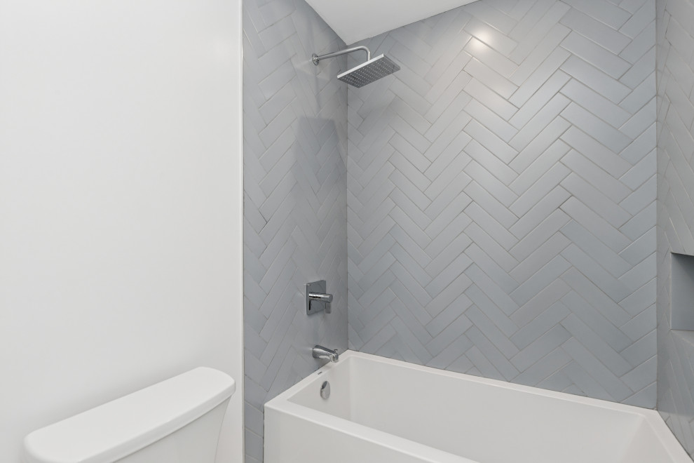 Spa-Inspired Primary Bathroom with Calacatta Porcelain & Freestanding Tub
