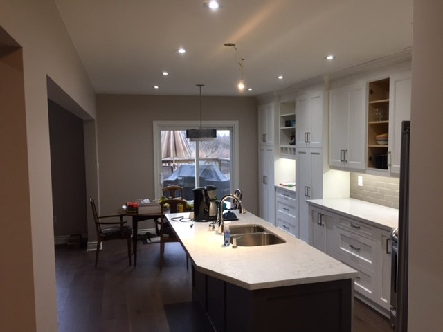 Main floor - load bearing wall removal - open concept - double sized kitchen
