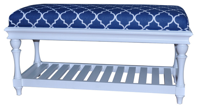 Accent Bench in Atlantic Blue And White