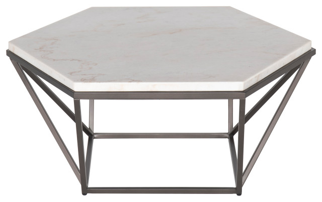 Corvus White Marble Top Cocktail Table - Transitional - Coffee Tables ...