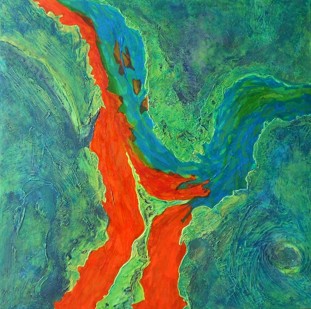 DELIAISON - 120x120cm moderne-tableau-d-art