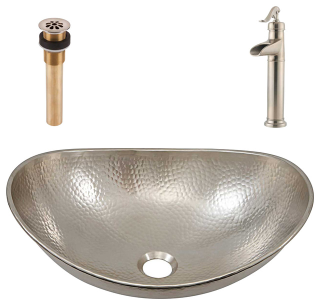 Hobbes Vessel Sink Kit With Pfister Faucet Drain In Brushed Nickel