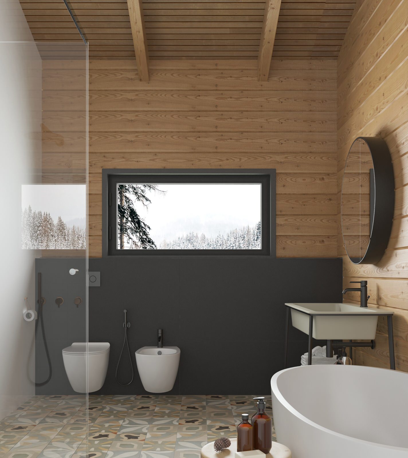 Дизайн-проект интерьера загородного дома (из бруса)