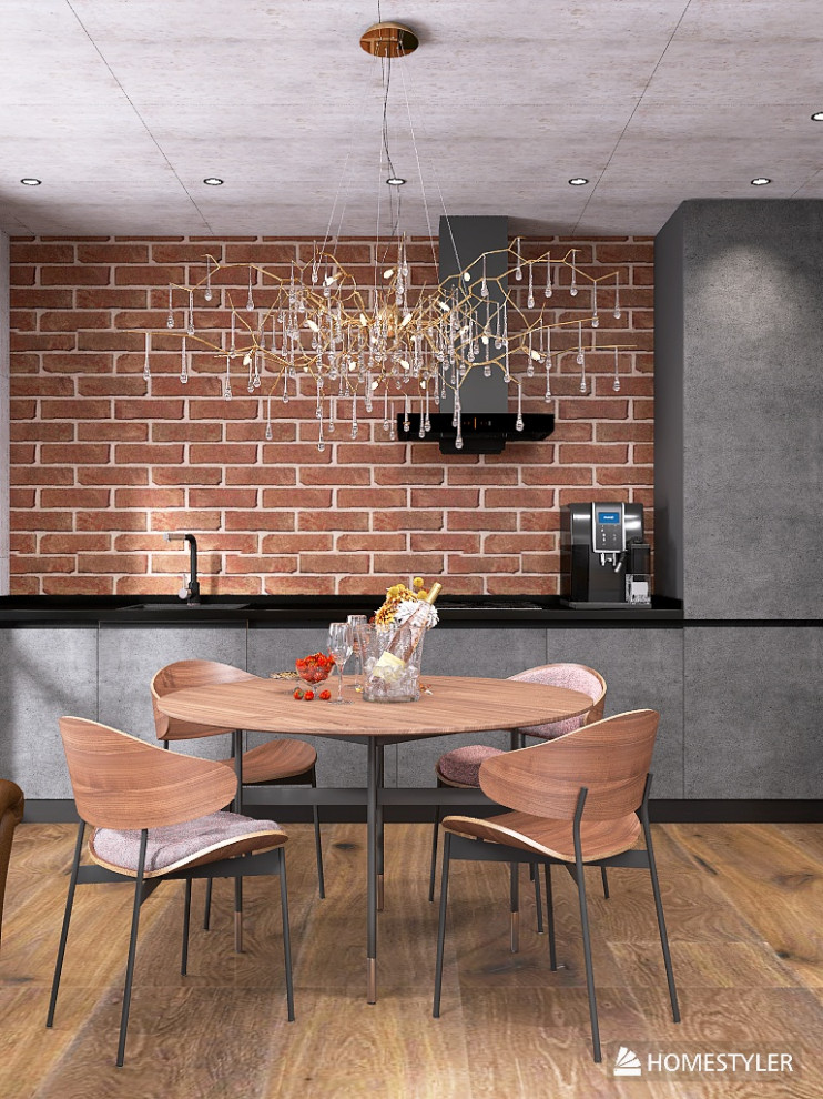 Кухня-гостиная в стиле гранж