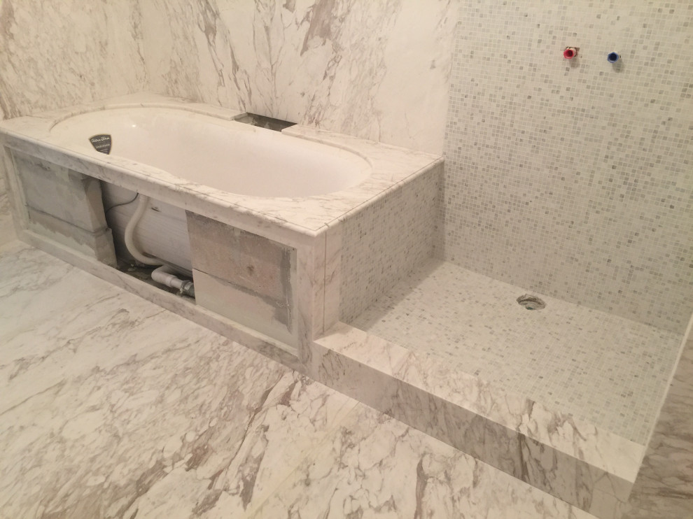 Отделка Ванной комнаты мрамором "Volokas" (Греция)