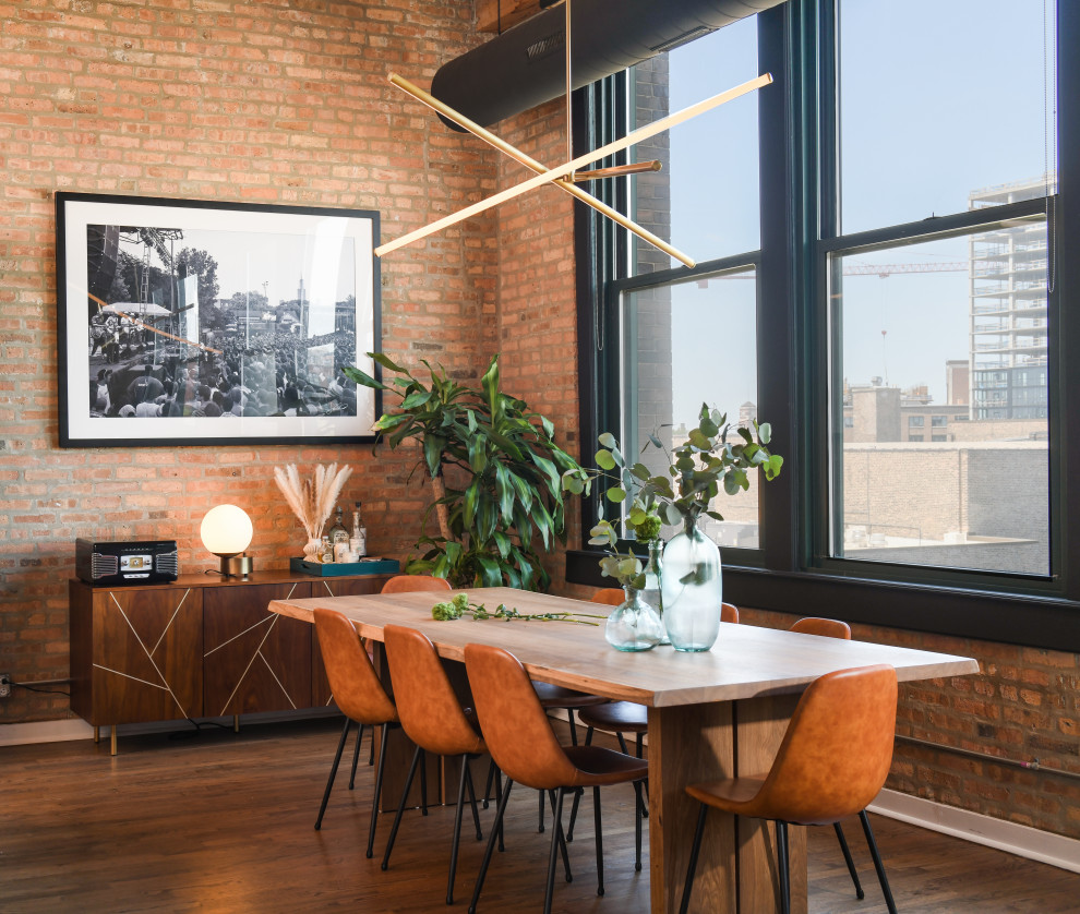 Inspiration for an industrial dining room in Chicago.