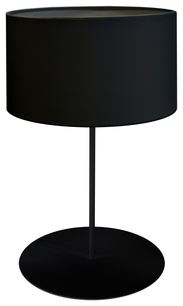 Black Contemporary Table Lamp With Matte Black Metal Transitional Table Lamps by Dainolite