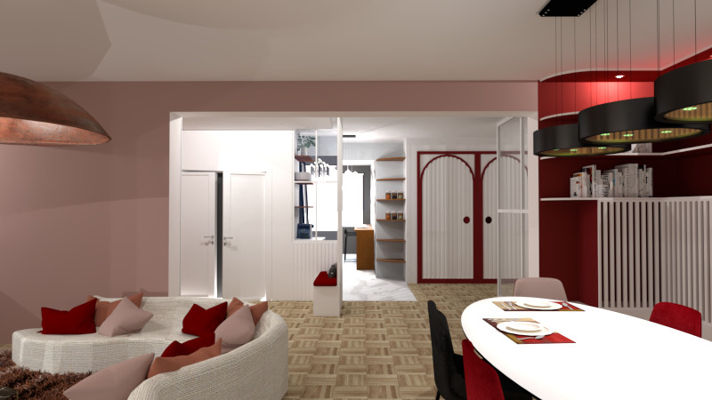 vue 3D entrée séjour