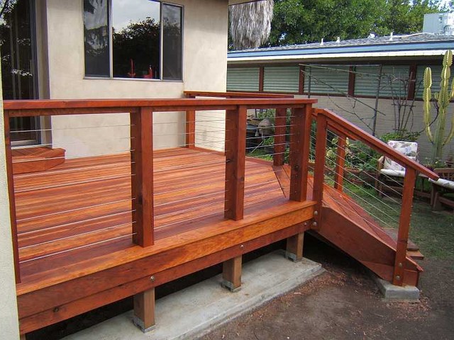 Timber and Stainless Steel Wire Balustrade for Patio