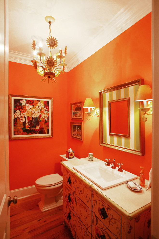 Photo of an eclectic powder room in Other.
