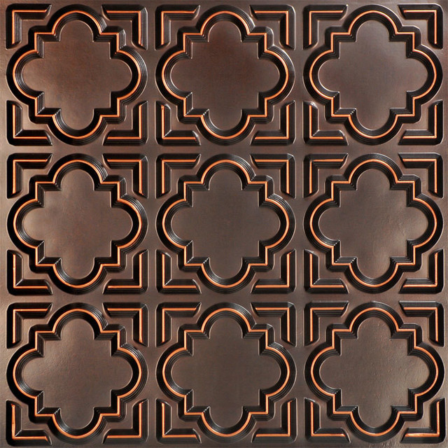 Casablanca Faux Tin Ceiling Tile Antique Copper 24 X24