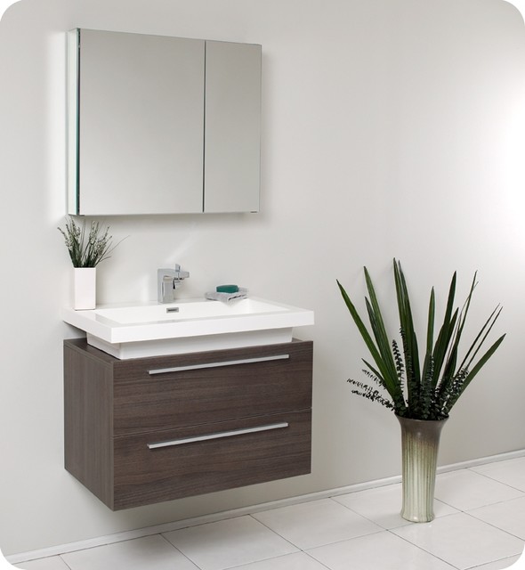 Medio Modern Bathroom Vanity w Medicine Cabinet (Liris Chrome)