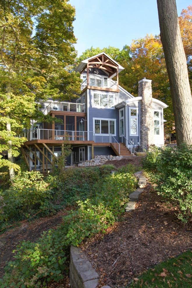 Kennedy Lake House - Every inch of this exquisite Lake Michigan home was thought through in great detail. Every element has a meaning or memory associated to it.  So Cottage Home was honored to build this incredible home for clients who were well educated in what they wanted, appreciated the high level of quality and detail in every element, and were simply a true joy to work with throughout the building process. High-end finishes of granite and quartz countertops, stainless appliances, custom built and finished cabinetry and paint details, quarter-sawn white oak floors, and high-end finishes. The exterior is SmartSide siding and trim details, custom built and finished cedar details, Pella windows, and maintenance free rail systems. This home was given the LEED for Homes GOLD award. Cottage Home is the premiere builder on the shore of Lake Michigan, between the Indiana border and Holland.