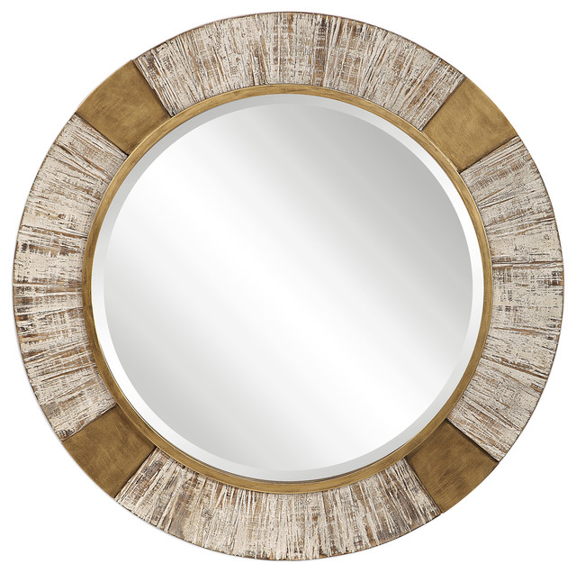 Reuben Gold Round Mirror