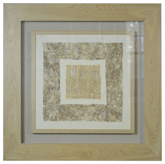 Framed Abstract Wall Decor Art, 100 Handmade 3D Shadow Box 35x35