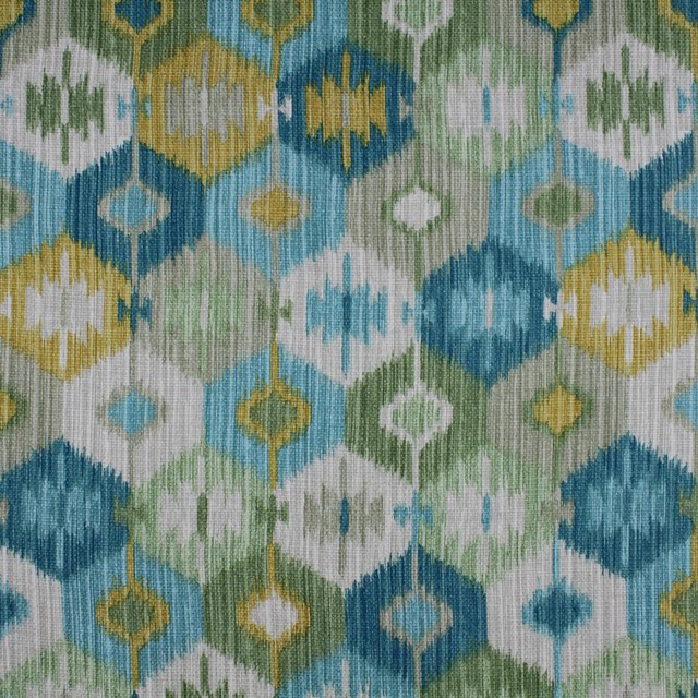 Spring Rain Blue Green Gray Yellow Contemporary Modern Print
