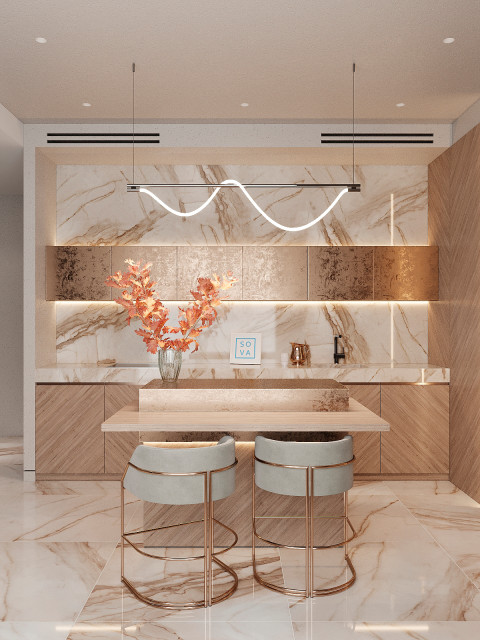 One-wall kitchen project modern-koek