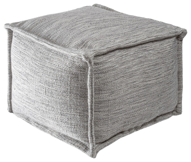 nuLOOM Flatwoven Sia Solid Indoor/Outdoor Pouf, Gray - Contemporary - Floor  Pillows And Poufs - by nuLOOM | Houzz