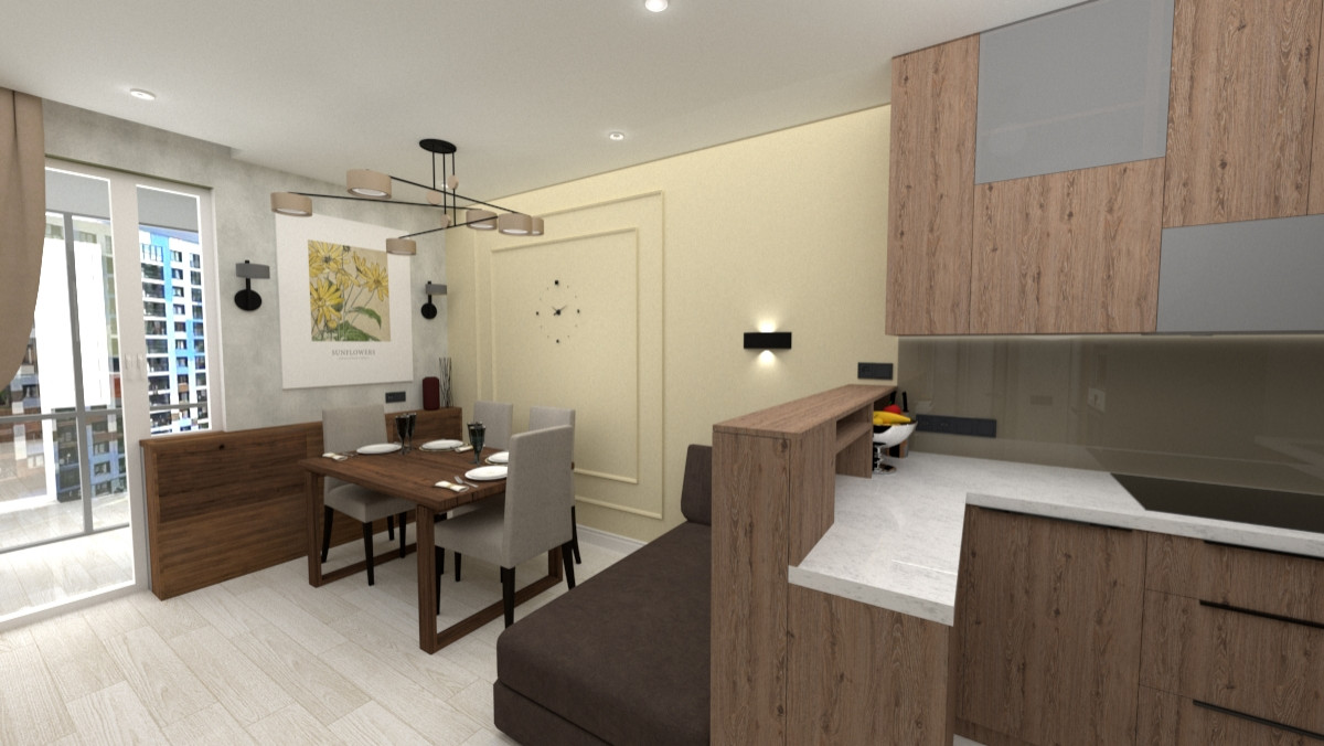 Кухня-столовая для ЖК "Я-Романтик"