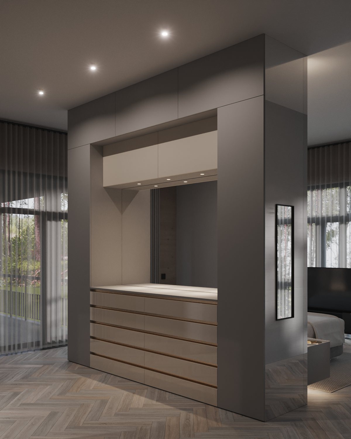 Мастер спальня в проекте загородного дома