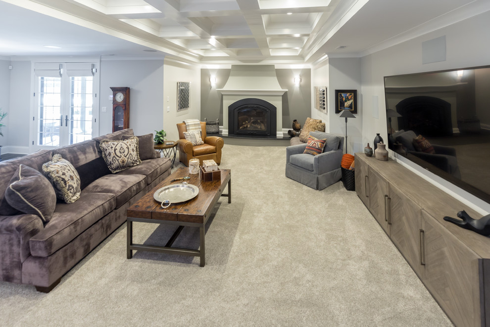 Transitional basement in Chicago.