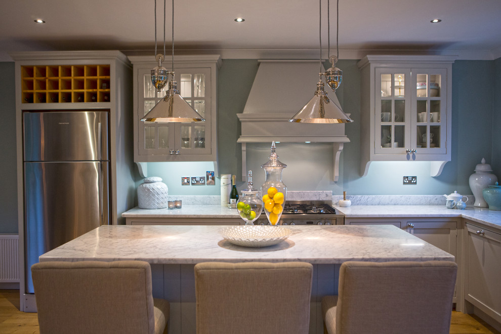 This is an example of a beach style kitchen in Dublin.