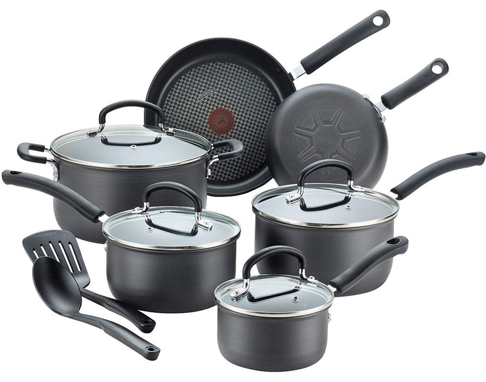 12 Piece Ultimate Hard Anodized Nonstick Cookware Set Contemporary