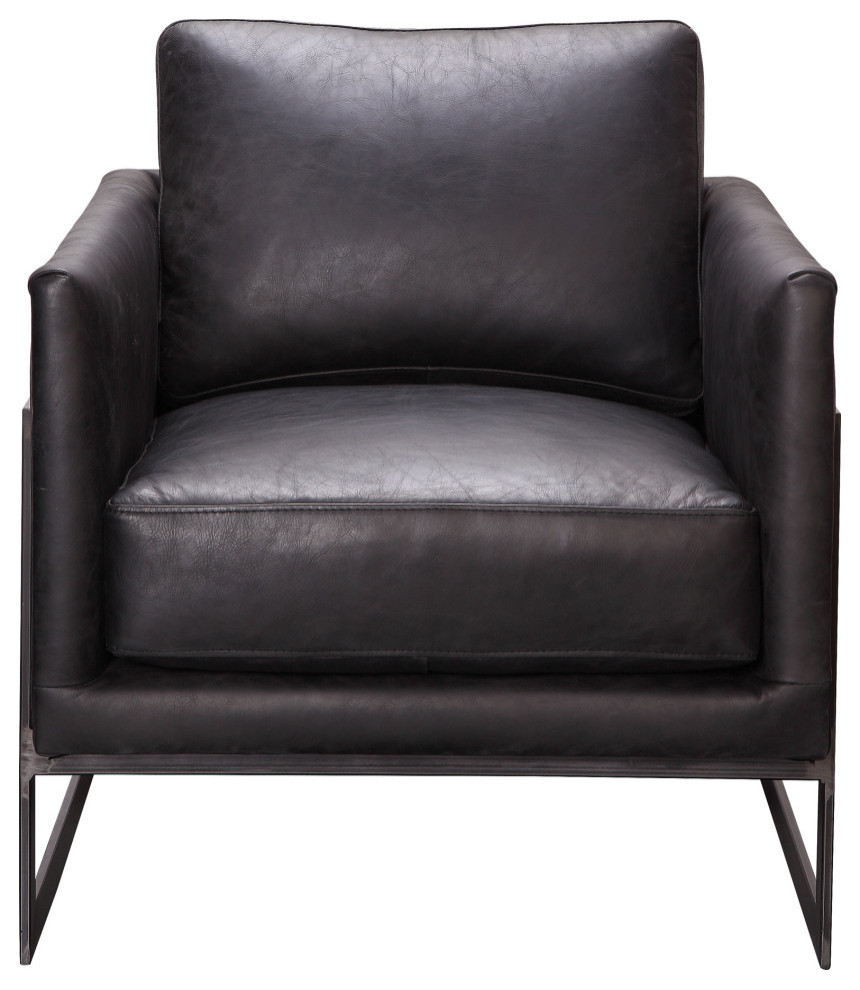 Luxley Club Chair Onyx Black Leather
