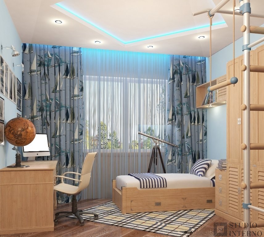 Интерьер квартиры выполнен в современном стиле .