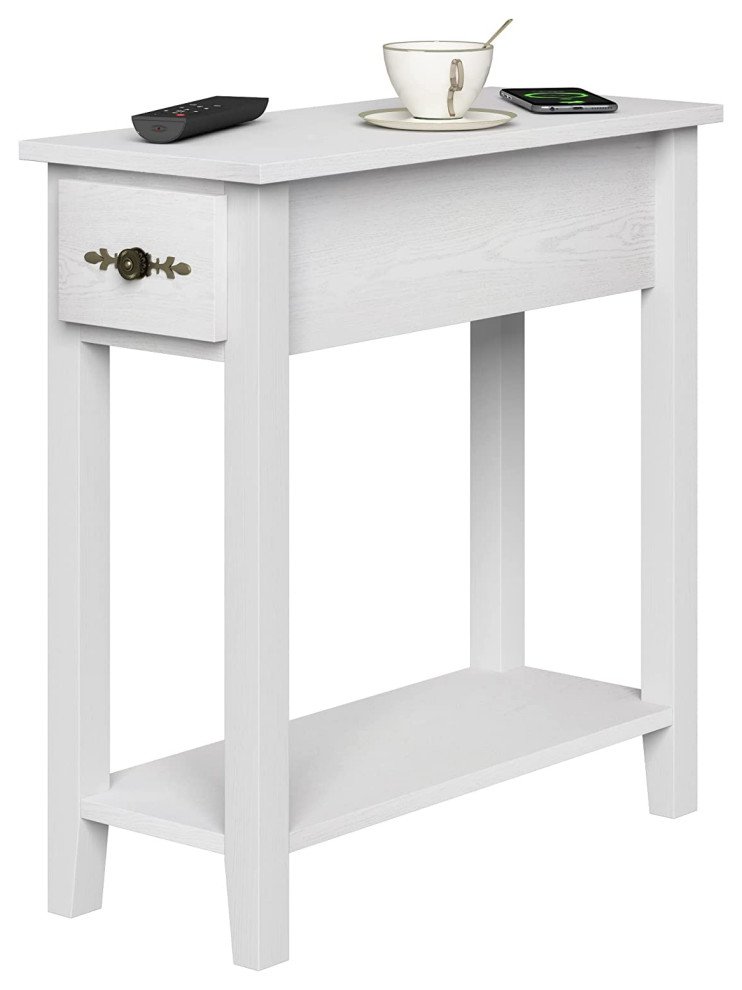 Narrow End Table for Living Room with Storage Victorian Side Tables