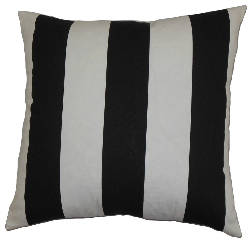 Leesburg Stripes Pillow Black White 18"x18"