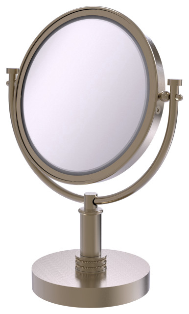 8" Vanity Make-Up Mirror, Antique Pewter, 3x Magnification