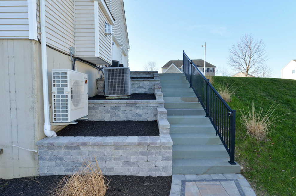 Two-Story Custom Deck with Fire Pit - Contemporary - Deck - New York ...