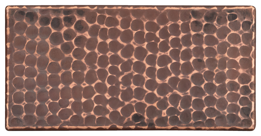 Hammered Copper Tile, 3"x6", Single