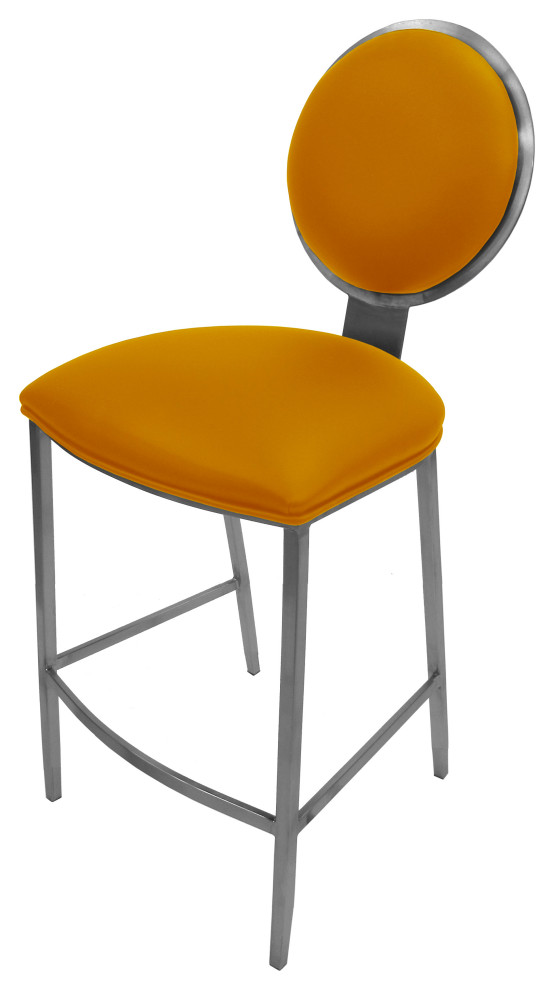 535 Stainless Steel Bar Stool 26" 30" Extra Tall  35", Classic Orange, 26"