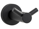 Italia Florence Series Double Robe Hook in Matte Black - Transitional - Robe  & Towel Hooks - by Italia