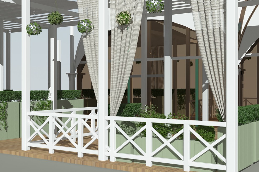 Ресторан "Бохо" олимпийский парк -озеленение кашпо