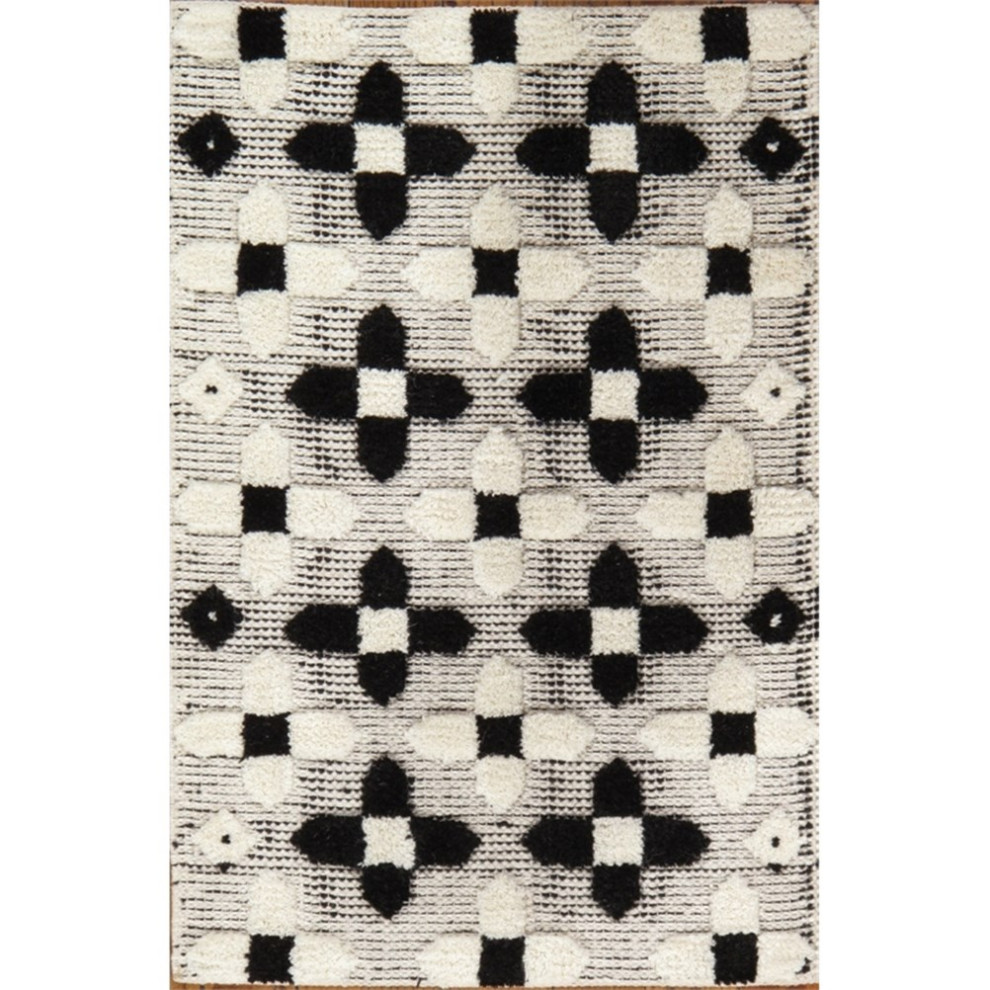 Pasargad Home Modern Hand-Knotted Lamb's Wool Area Rug 2' 0" X 3' 0" Ivory