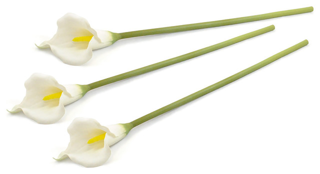 Flower Calla Lily Centerpieces White Set Of 3 Contemporary
