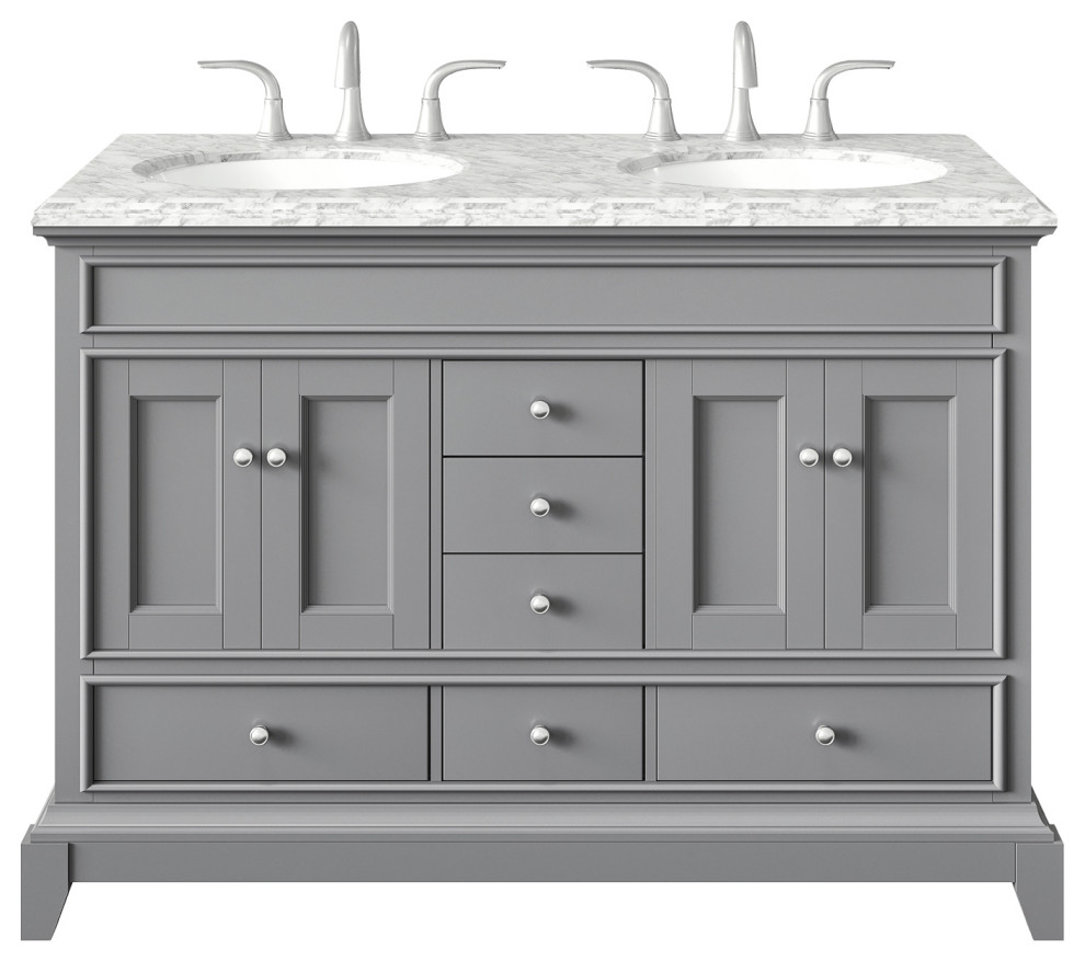 Eviva Elite 48 Grey Double Sink Bathroom Vanity