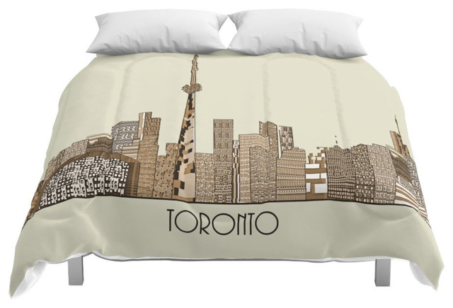 Society6 Toronto City Vintage Comforter Contemporary