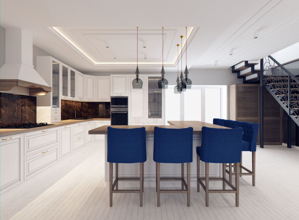 Проект дома в г.Богородск, гостиная-кухня 77,84м2