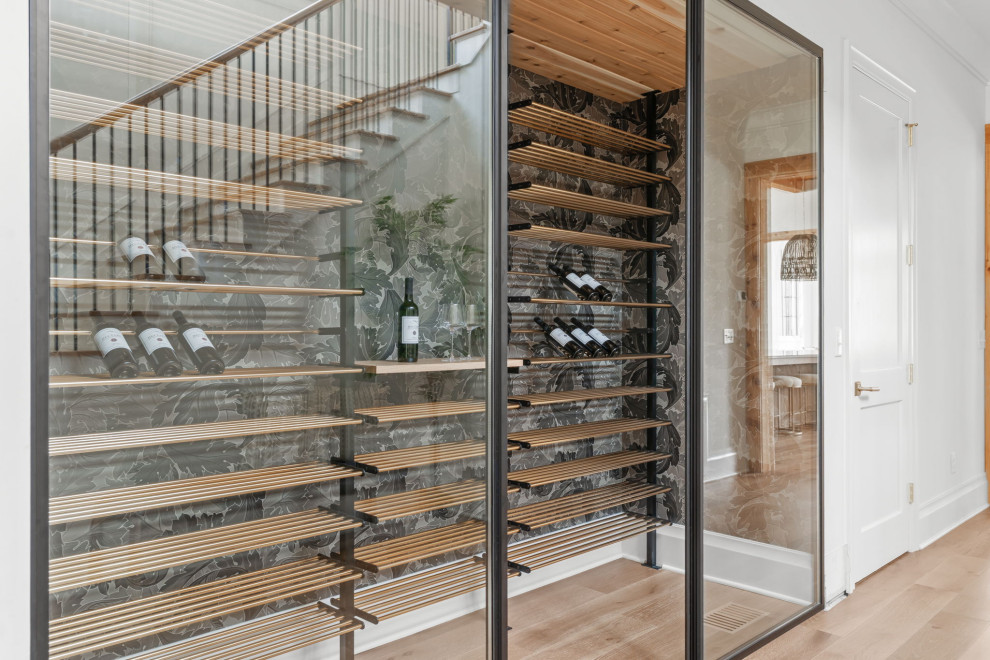 Transitional wine cellar photo in Raleigh