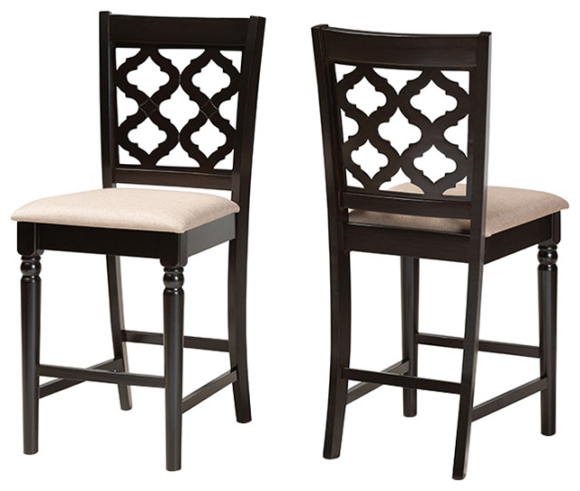 Holmes Modern Upholstered 2Piece Counter Stool Set Mediterranean