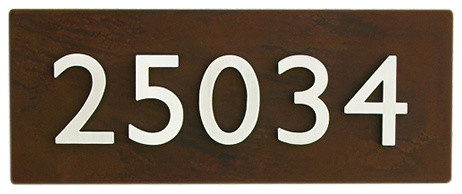 Curb Appeal Address Plaque w/ 5 Numbers, Rust