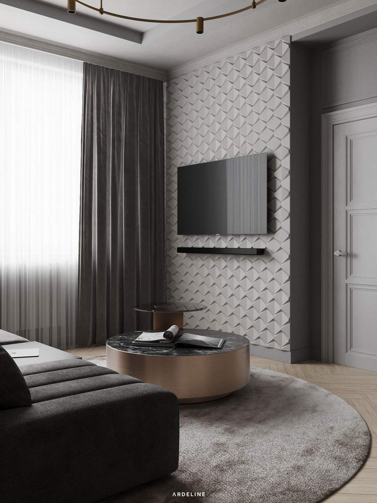 Дизайн квартиры в минималистичных серых тонах