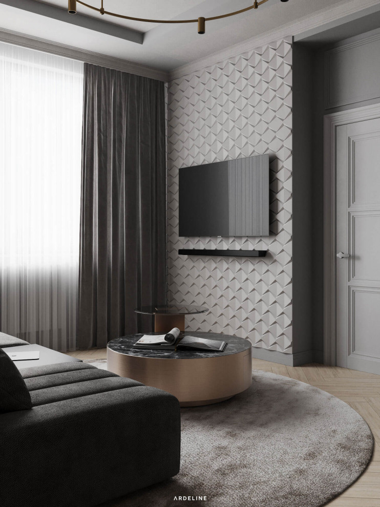Дизайн квартиры в минималистичных серых тонах